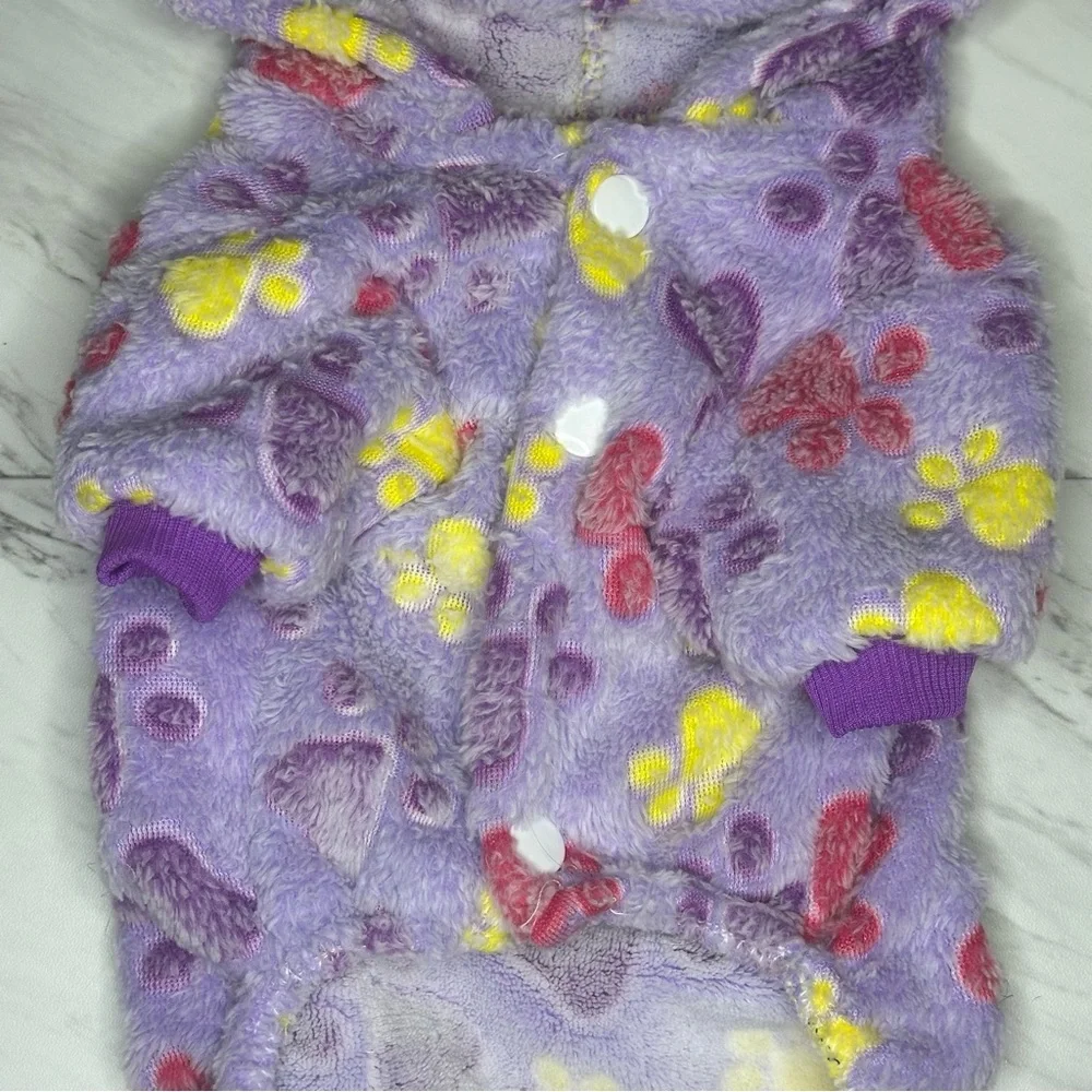Paw Print Pet Pajamas - Soft Stretch - Purple - Size Large - Picture 13 of 13